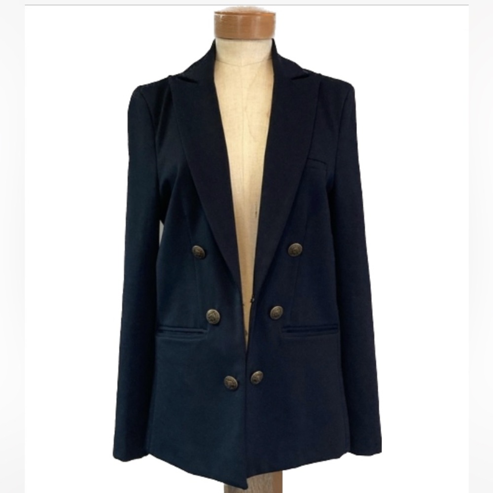 Evereve Lexington Stretch Double Breasted Blazer Jamison in Navy